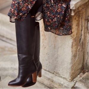 NIB Sezane Abby Boot, Black Leather, size 41